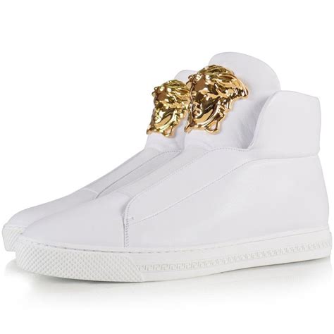 versace slip on high top|Versace high top sneakers white.